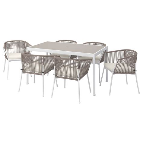 SEGERÖN white-beige dining table and chairs - 49494849 | IKEA