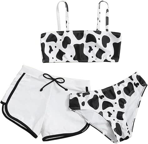 CM C&M WODRO Girls Bandeau Swimsuit Cow Print India | Ubuy