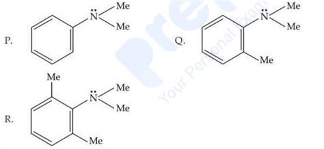 Consider the three aromatic molecules (P, Q and R) whose structures ...
