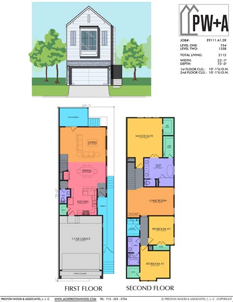 Two Story Townhome Plan E9111 A1.2R - Jack Preston Wood