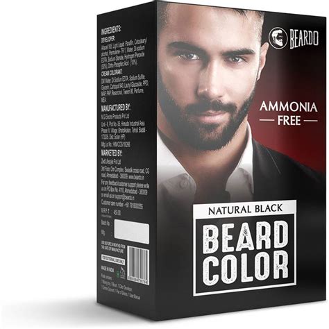 BEARDO Beard Color For Men - Natural Black | Long Lasting | No Ammonia ...