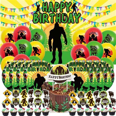 Bigfoot Party Supplies Plates Decorations Birthday Cake Topper Banner ...