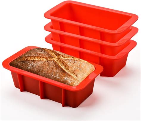 Amazon.com: CAKETIME Small Loaf Pans for Baking, Silicone Mini Bread ...