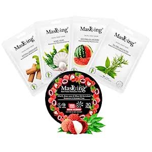 Buy MasKing Bamboo Facial Sheet Mask For Saffron, Algae, Watermelon ...