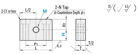 Threaded Stopper Blocks - with Counterbores & Tapped Through Holes ...
