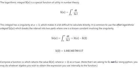 Image result for Logarithmic Integral Function