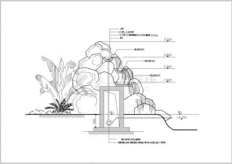 流水景墙施工设计CAD详图1_土木在线