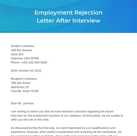 FREE Rejection Letter Templates & Examples - Edit Online & Download