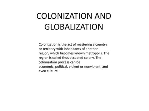 Image result for What Is Colonization