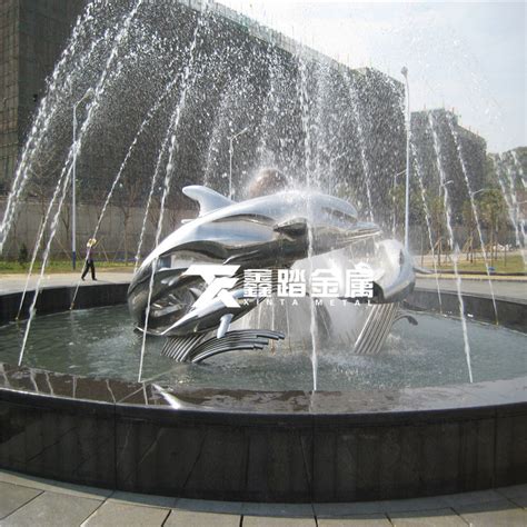 大型彩绘海豚雕塑 玻璃钢动物雕塑 - 河北卓景雕塑公司