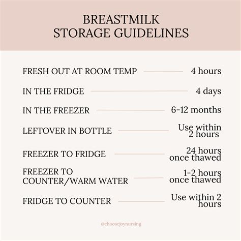 Breast Milk and Formula Storage Guidelines and Tips — CHOOSE JOY NURSING