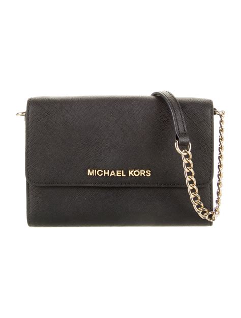 Michael Kors Leather Crossbody Bag - Black Crossbody Bags, Handbags ...