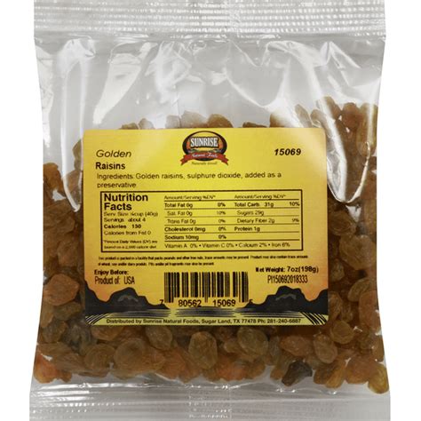 Sunrise Natural Foods Raisins, Golden (7 oz) Delivery or Pickup Near Me ...