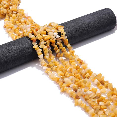 1 STRING/LINE PACK OF UNCUT YELLOW AVENTURINE UNCUT CHIPS BEADS ...