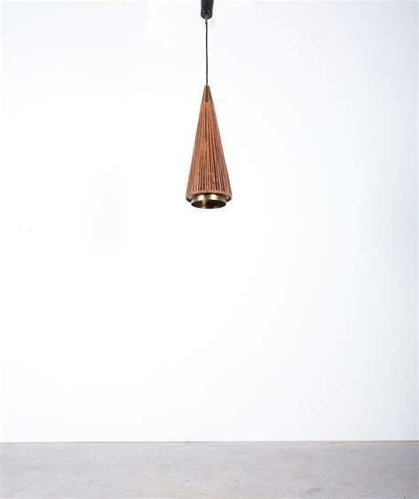 Rattan Cone Pendant Lamp Brass, Italy, circa 1950 – DERIVE