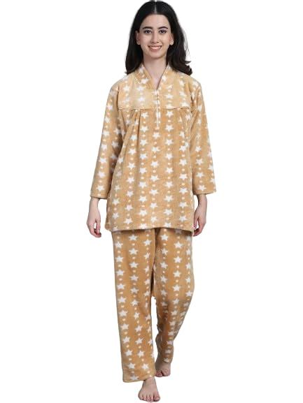 Buy Shararat Women's Woolen Night Suit Top and Pyjama/Night Dress ...