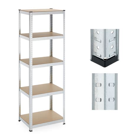 Relaxdays Heavy Duty Shelving Unit, Silver, 180 x 60 x 45 cm : Amazon ...
