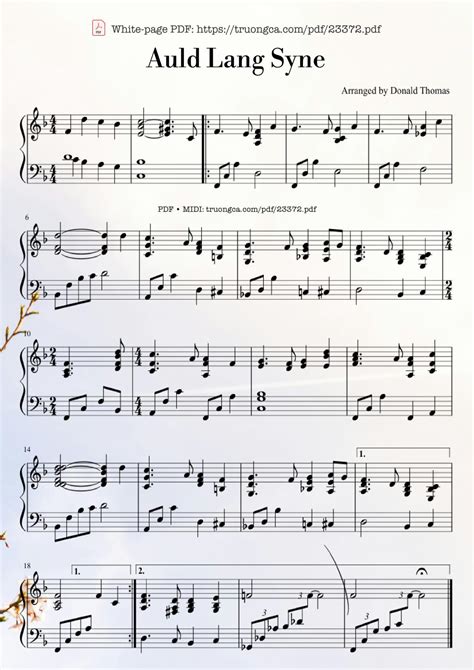 [PDF] Auld Lang Syne Sheet Piano (Pianomaestro1212), Download Piano ...