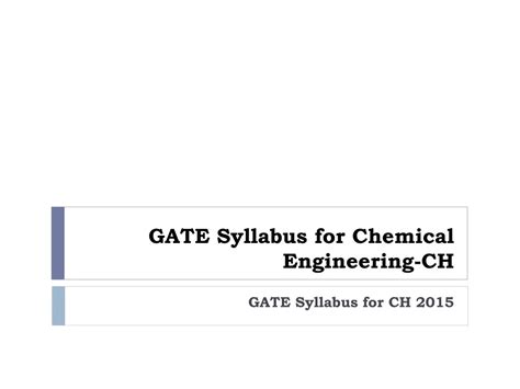Image result for Gate Chemical Engineering Syllabus
