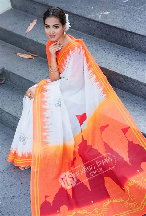 INDIAN LINEN SAREE Multi Colour Linen Saree (With Unstitched Blouse ...