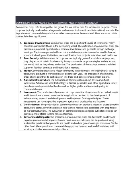 Commercial Crops - human geography - COMMERCIAL CROPS AND EXPLAIN THEIR ...