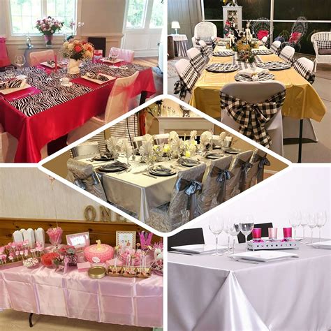 Efavormart Rectangle Satin Tablecloth, 60"x126" Smooth Oblong Washable ...