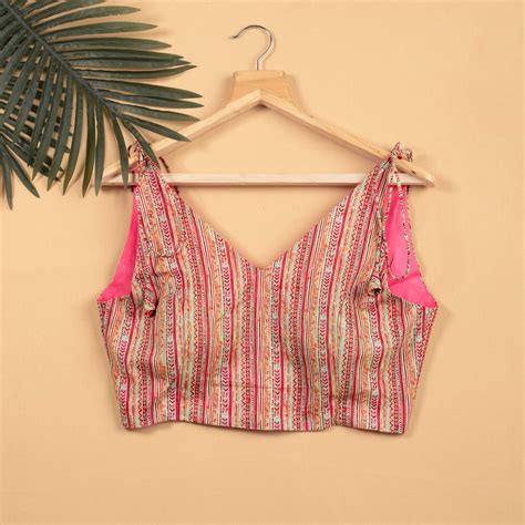 Pink Spaghetti Tie Up Blouse – Fabcurate