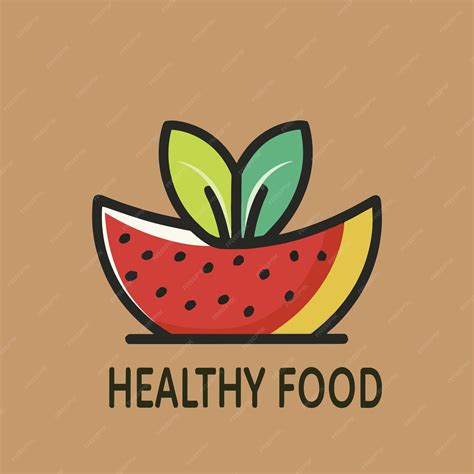 Premium Vector | Hand draw healthy food logo design