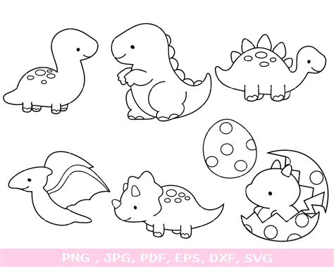 Dinosaur svg bundle t rex brontosaurus stegosaurus triceratops outline cut file baby shirt ...
