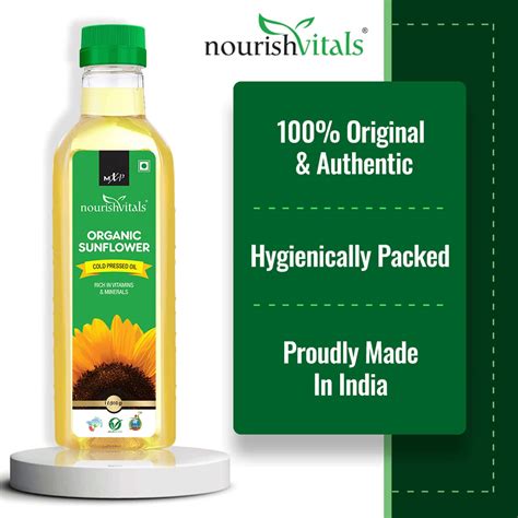 Buy NOURISHVITALS ORGANIC SUNFLOWER COLD PRESSED OIL RICH IN VITAMINS ...