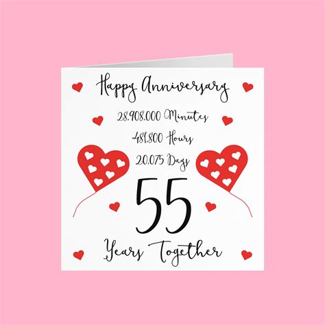 55th Wedding Anniversary Card 55 Years Together Happy | Etsy