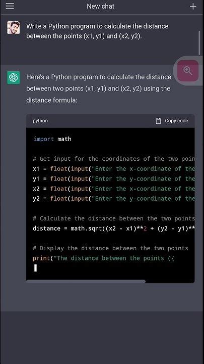 Image result for How to Write Program for Distance Between 2 Point by Using Python
