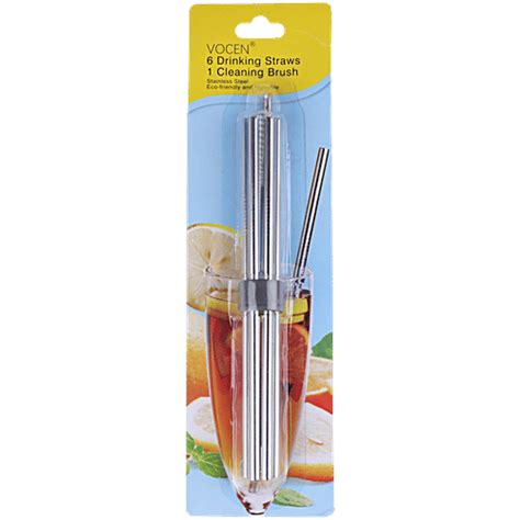 Buy DP Stainless Steel Straw Set With Cleaning Brush Online at Best ...