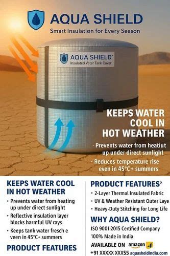 Water Tank Insulation Cover - 500 Ltr Aqua Shield Water Tank Insulation ...