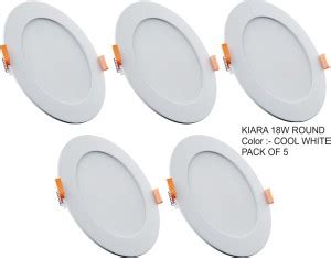 Nortek Kiara 18W Round Cool White Led Panel Ceiling Light Pack of 5 ...