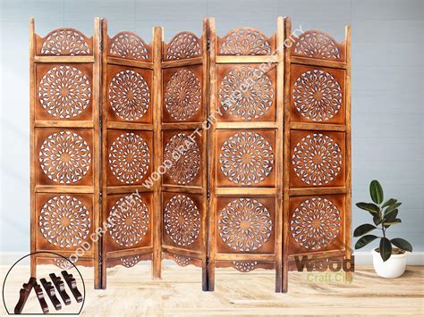WOOD CRAFT CITY Mango Wooden Living Room Divider | Office Panel Room ...