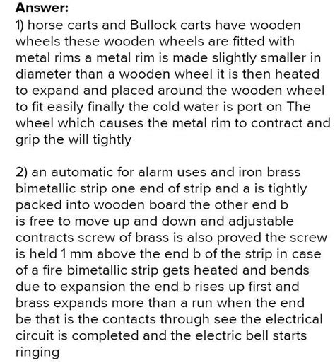 Q1) explain how an iron rim is mountain on a wooden cart wheel ? Q2 ...