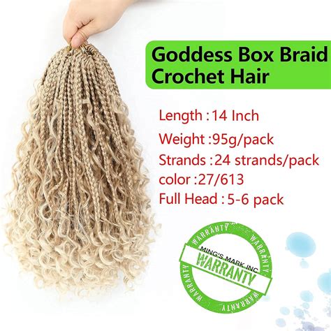 Buy Box Braids Crochet Hair Goddess Box Braid Crochet Hair 24 Roots/Pcs ...