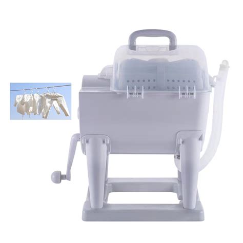 Portable Hand Operated Drum Washing Machine Non Electric Manual Clothes ...