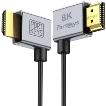 Portkeys 8K Ultra Thin HDMI Cable 2.5mm Diameter, A Slim Soft Cable ...