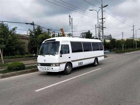 white diesel coach bus toyot coaster bus with 23-30seats at LHD japan ...