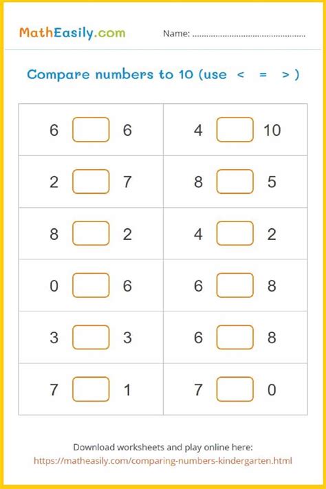Image result for Kindergarten Comparing Numbers Lesson