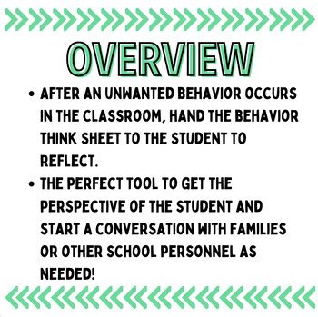 Image result for Behavior Think Sheet