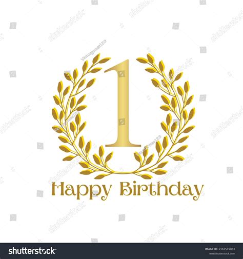 Happy 1th Birthday Golden Design Stock Vector (Royalty Free) 2167519083 ...