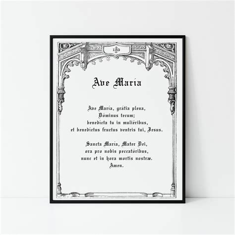 Ave Maria Traditional Catholic Printable Prayer - Latin Mass Catholic ...