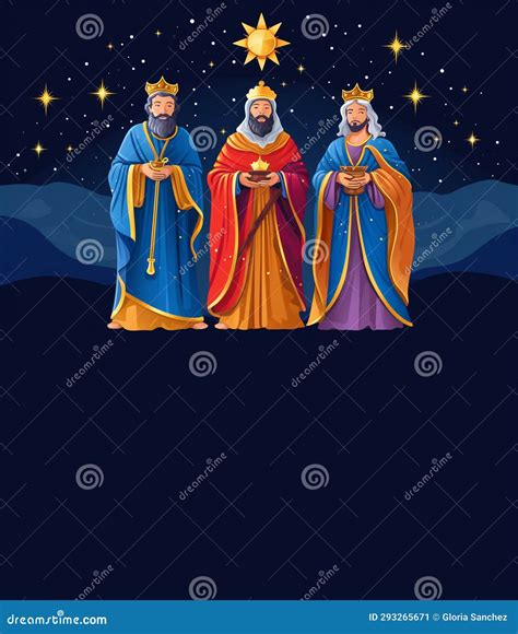 Epiphany Christian Festival Three Wise Men Christmas Bible Three Kings Banner Illustration ...