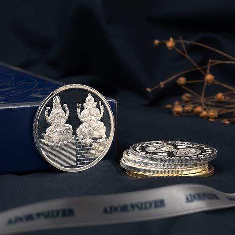 Silver Round Lakshmi Ganesh Coin – AdornSilver