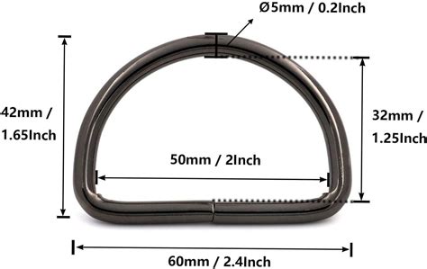 Buy BIKICOCO Metal D-Rings Buckle, 2 Inch Non-Welded for Webbing Sewing ...