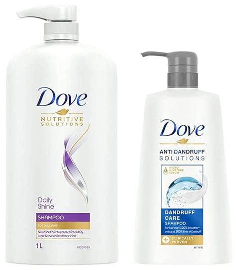 Buy Dove Daily Shine Shampoo 1 L & Dove Anti Dandruff Solutions Shampoo ...