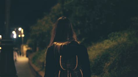 Sad Girl Walking Alone